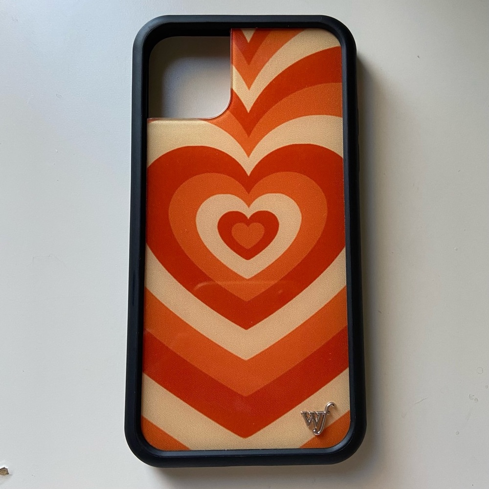 orange hearts iphone 11 case